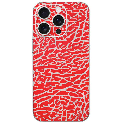 Elephant Print Red iPhone 16 Pro Skin
